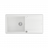 QUADRON EVAN 146 XL GraniteQ zlewozmywak z syfonem Push 2 Open 1-komorowy z/o (1000x500x210; kom. 420x480) snow white / elementy stalowe HCQE10050U1BSP2O
